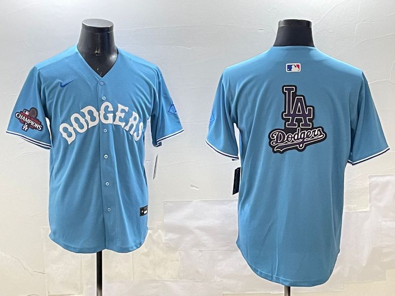 Men Los Angeles Dodgers Blank Light Blue Throwback Game 2025 Nike MLB Jersey style 26->los angeles dodgers->MLB Jersey